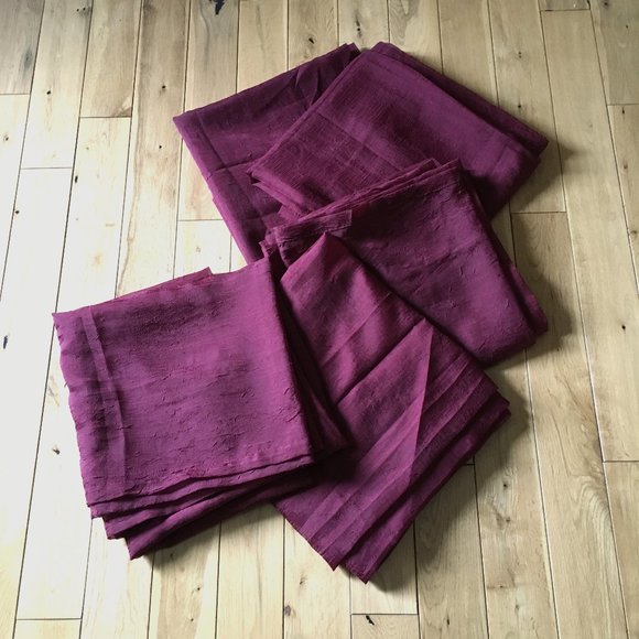 Six Shabby Chic Long Crushed Voile Curtain Panels - Picture 1 of 12